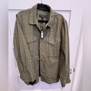 Rag & Bone Green Pin Camo Flight Printed Patterned Men's Shirt Jacket